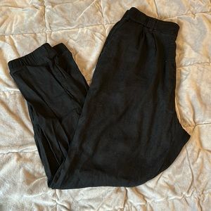 Express linen blend pants black high rise ankle small